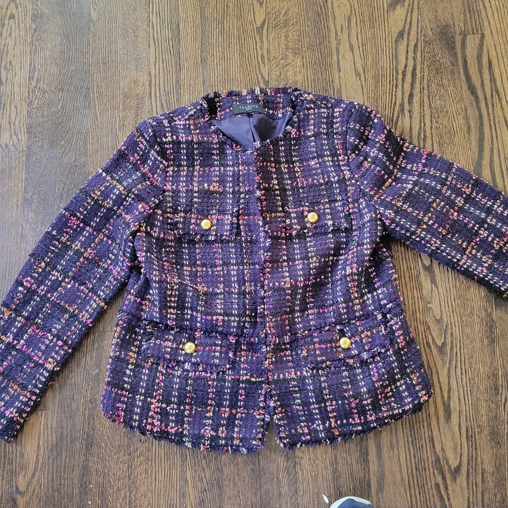 Talbots Purple Plaid Blazer